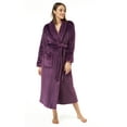 thumbnail image 3 of Turquaz Linen Women’s Long Plush Fleece Bathrobe with Pockets (Purple, XL), 3 of 3