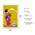 thumbnail image 2 of Tokyo Japan - KLM Royal Dutch Airlines - Vintage Airline Travel Poster by Koen van Os c.1950 - Master Art Print (Unframed) 12in x 18in, 2 of 4
