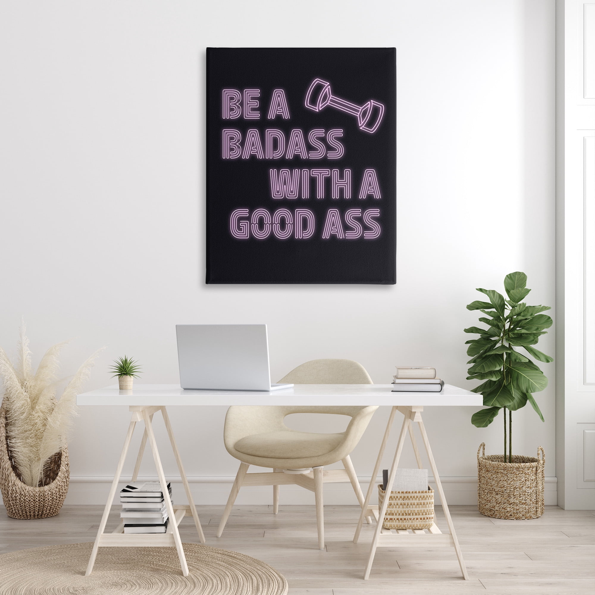 Stupell Industries Bad*ss With Good A** Inspirational Painting Gallery Wrapped Canvas Art Print Wall Art, 36 x 48