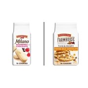 Pepperidge Farm Thin & Crispy Toffee Milk Chocolate 6.9 Ounce Bag & Pepperidge Farm Milano Cookies, Raspberry 7 oz