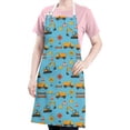 thumbnail image 5 of Cartoon Construction Vehicles Barriers Blue Apron-Garden Aprons for Women with Pockets-Cotton Linen Waterproof Kitchen Cooking Gardening Aprons Adjustable for Kitchen,Cooking,BBQ and Salon 33x27 Inch, 5 of 7