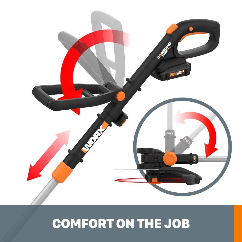 Worx WG170.9 20V PowerShare Cordless 12" Grass and Weed String Trimmer and Edger (Tool Only)