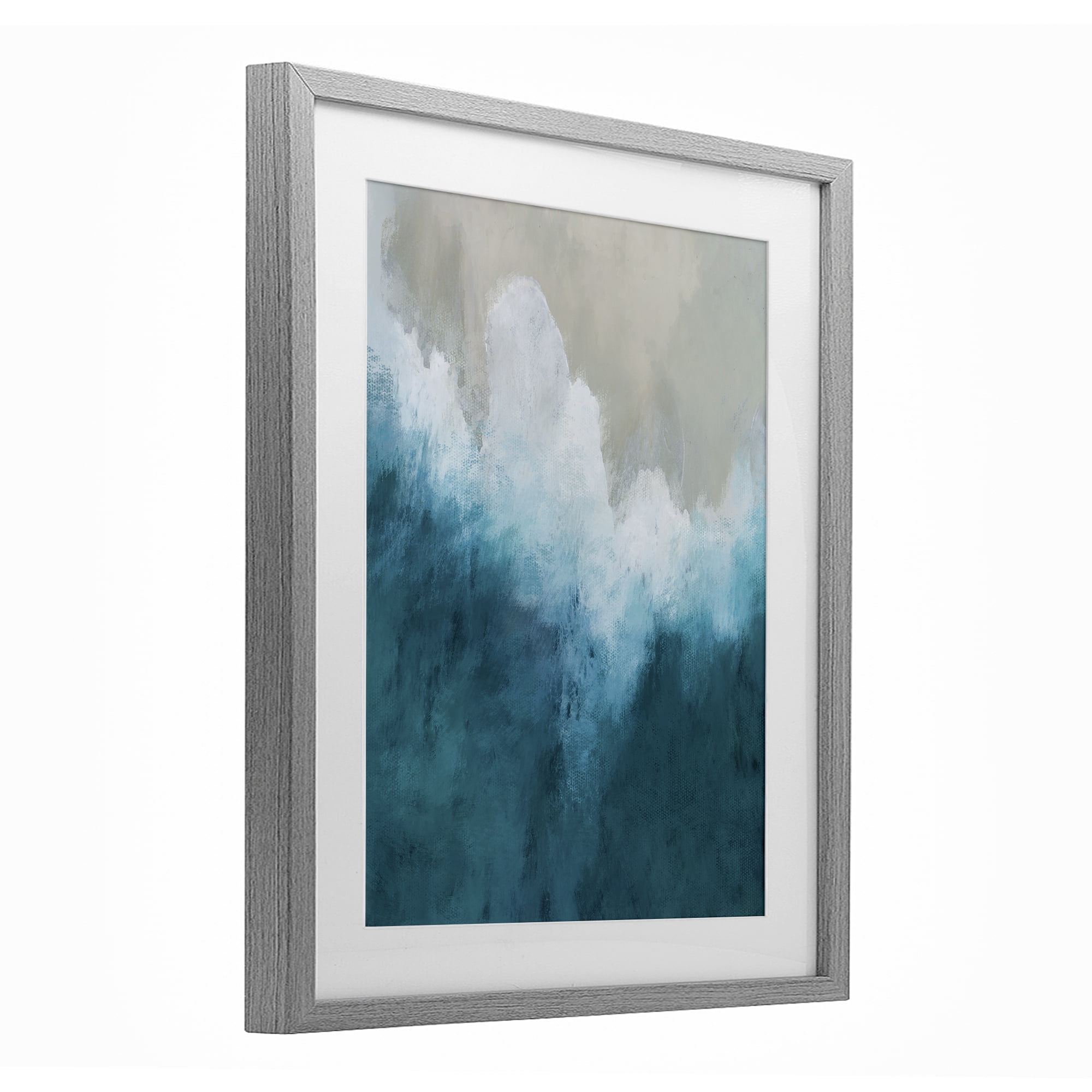 Stupell Industries Aerial Tide Abstraction Gray Framed Print Under Glass, design by Denise Brown
