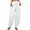 White, variant on Staron Summer Pants for Women Casual Loose Elastic Waist Linen Pocket Trousers Solid Color Long Lounge Pants, Khaki XXL