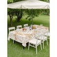 thumbnail image 3 of Outdoor Tablecloth with Umbrella Hole & Zipper, Beige Coral Coastal Rectangle Tablecloth 60x120 Inch, Summer Nautical Ocean Beach Patio Table Cover Waterproof Table Cloth for Picnic/Party, 3 of 7