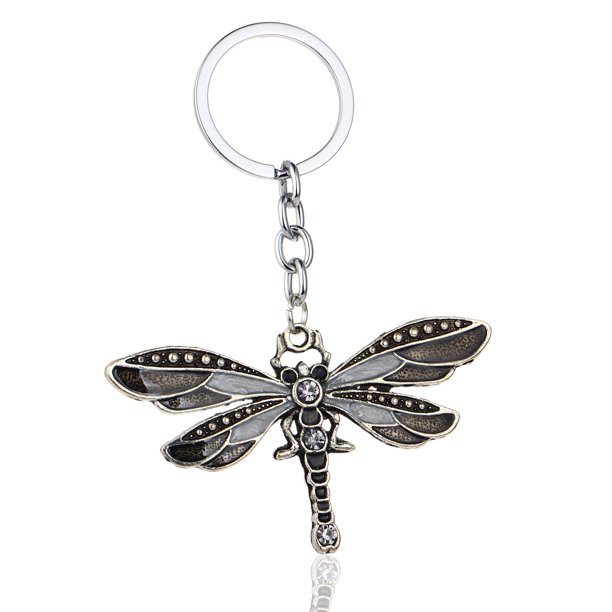 Llavero con forma de libélula, colgante con forma de libélula, llavero con cadena brillante, colgante para bolso, decoración, regalo de vacaciones