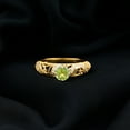 thumbnail image 3 of Rosec Jewels Peridot Art Deco Engagement Ring With Diamond (6 MM - AAA Quality), 10K Yellow Gold, US 5.50, 3 of 7