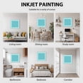 thumbnail image 6 of Framed Canvas Wall Art for Living Room Teal Key Pattern Wall Decor, Geometric Art Aesthetic Paintings for Bedroom Office Kitchen Bathroom, Ready to Hang Artwork Wall Pictures 8x8 Inch, 6 of 9
