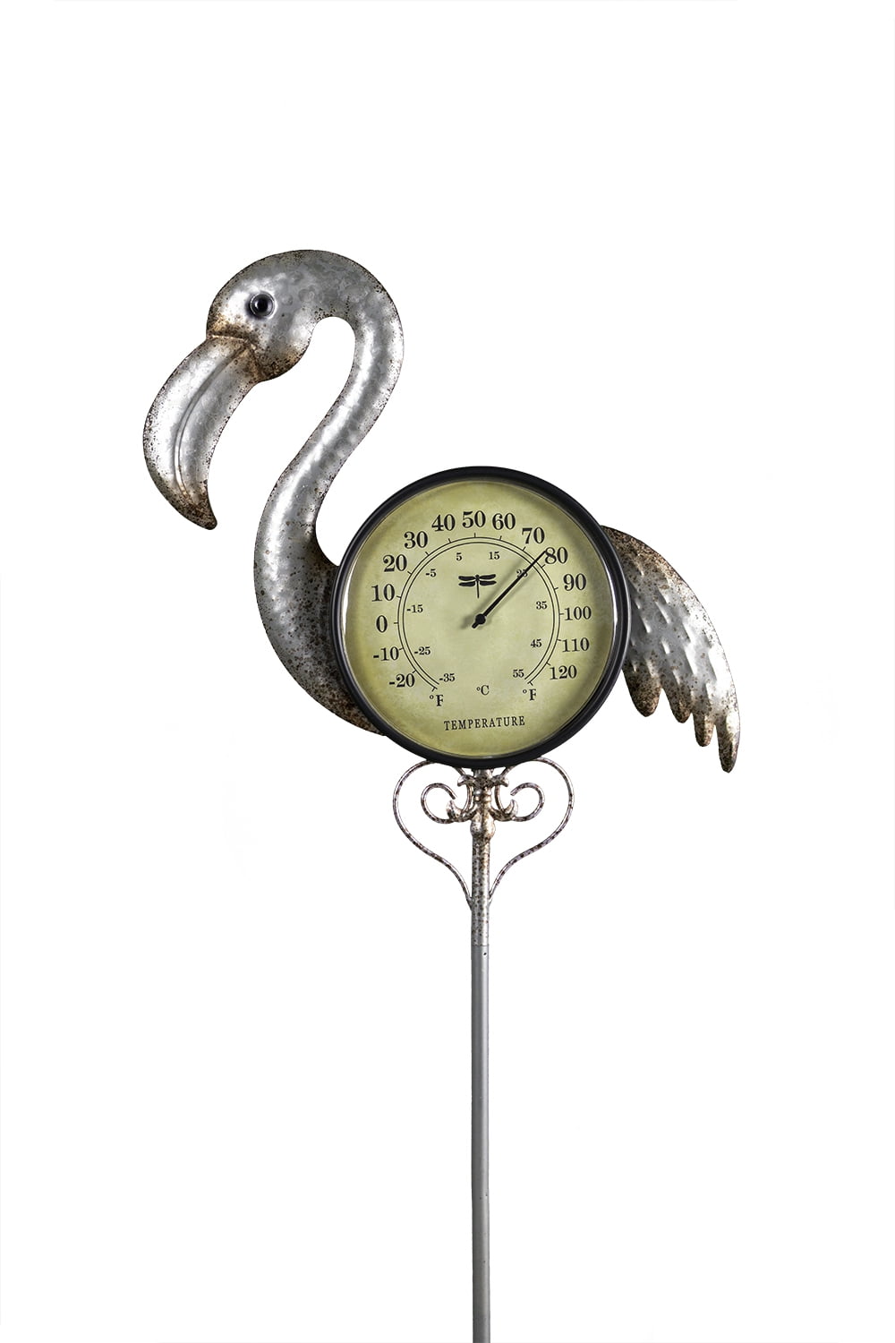 Poolmaster Outdoor Thermometer Garden Stake and Backyard Décor - Flamingo