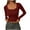 Wine, variant on Women's Square Neck Cropped T-Shirts Long Sleeve Casual Top Slim Fit Shirts Basic Fashion Solid Color Tunic Tops (S, Army Green)