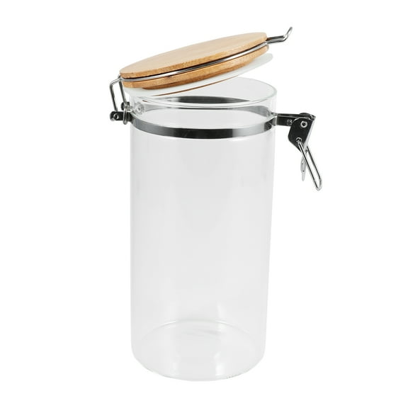 WRISTBIQUE Glass Sealed Storage Jar for Kitchen Use with Bamboo Lids 1420ml 1Pack