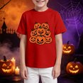 thumbnail image 4 of NIEWTR Kid's Short Sleeved Halloween Bow Print T Shirt For Boys and Girls Fall Tee Dailywear Halloween T-Shirt,, 4 of 6