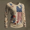 thumbnail image 2 of MEICHEN Patriotic American Flag Shirts for Women Fashion Casual Long Sleeved Celebrates 250th Anniversary USA Shirts Tops, 2 of 3