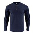 thumbnail image 5 of Mens Muscle Fit Henley Shirt Long Sleeve Waffle Thermal Athletic Tee Lightweight Gym Workout Casual Top, 5 of 7