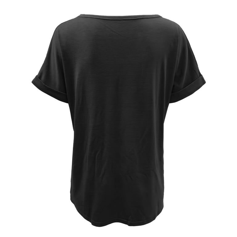 plain black cotton t shirt womens