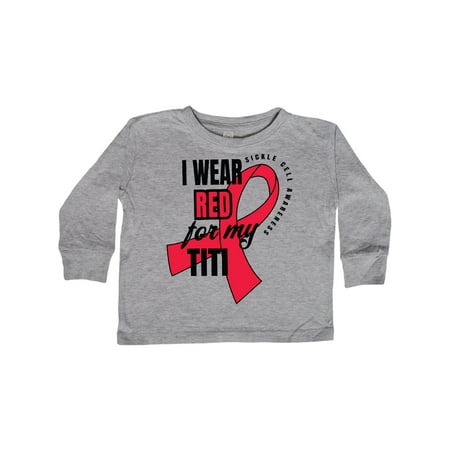 

Inktastic Sickle Cell Awareness I Wear Red For My Titi Gift Toddler Boy or Toddler Girl Long Sleeve T-Shirt