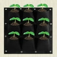 thumbnail image 2 of Bolsas para plantas colgantes de pared para jardín, con 9 bolsillos, para cultivo vertical (color negro), 2 of 9