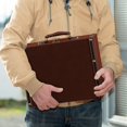 thumbnail image 5 of DFC Leather Suitcase Set Wooden Storage And Old Fashioned Luggage For Photography Props Home And Display", 5 of 5