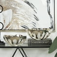 thumbnail image 2 of DecMode 13", 11"H Asymmetrical Drip Silver Aluminum Decorative Bowl with Melting Designed Body, Set of 2, 2 of 11