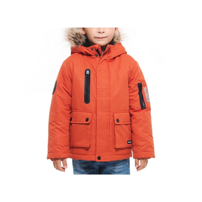 Orange parka with fur hood sale