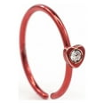 thumbnail image 1 of Bendable Nose Hoop rings with Heart Design and Cubic Zirconia Stone 20G, 1 of 7