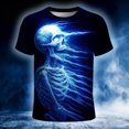 thumbnail image 2 of Ulitacool Men Hallowmas T Shirt Short Sleeve Round Neck T Shirt Hallowmas Graphic Tee Trend Wear Blue, 2 of 4