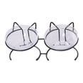 thumbnail image 3 of Comedero elevado para gatos, cuenco, plato, estante de hierro, antideslizante, extraíble para comida seca y húmeda doble cuenco negro Yuyangstore Comedero para gatos, 3 of 8
