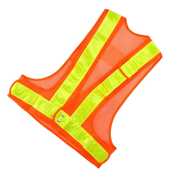 Masteelf Adjustable High Visibility Safety Vest for Outdoor Work, Reflective Orange PVC and Polyester Waistcoat