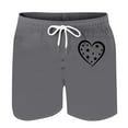thumbnail image 3 of lcziwo Mens Lightweight Sports Shorts Summer Casual Drawstring Elastic Waist Beach Shorts Fashion Heart Print 4 Inch Shorts with Pockets Saving Sales Gray XXXXXL, 3 of 5