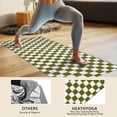 thumbnail image 4 of Olive Green and White Checkerboard Pattern Hot Yoga Mat Towel Non Slip for Hot Yoga - Quick-Drying Yoga Mat Cover with 4 Corner Pockets with Travel Bag - Hot Yoga Towel Non Slip 74"x26", 4 of 6