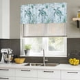 thumbnail image 4 of Coastal Turtle Curtain Valances for Windows, Kitchen Valance Window Treatments Panel 2 Pack, Beach Nautical Seashells Seaweed Coral Rod Pocket Short Curtains for Bathroom Bedroom 54 x 18 Inch, 4 of 8
