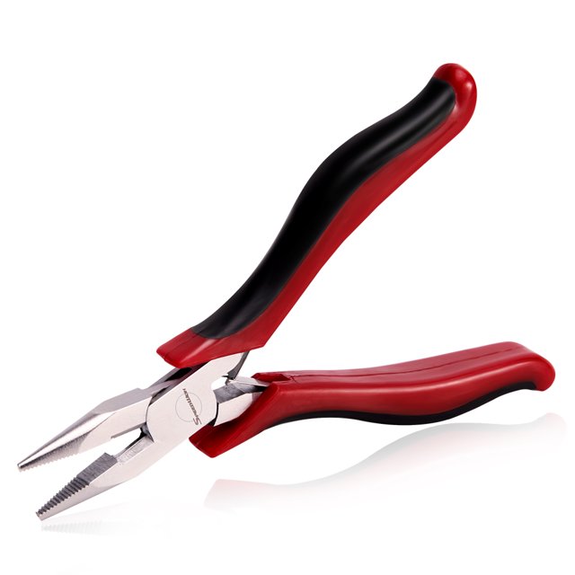 SPEEDWOX Long Nose Pliers 5 Inches Micro Wire Cutters Side Cutting with Spring Multi Use Mini Precision Fine Pliers Functional Professional Jewelry Making Tool Serrated Jaws Chrome Vanadium Steel