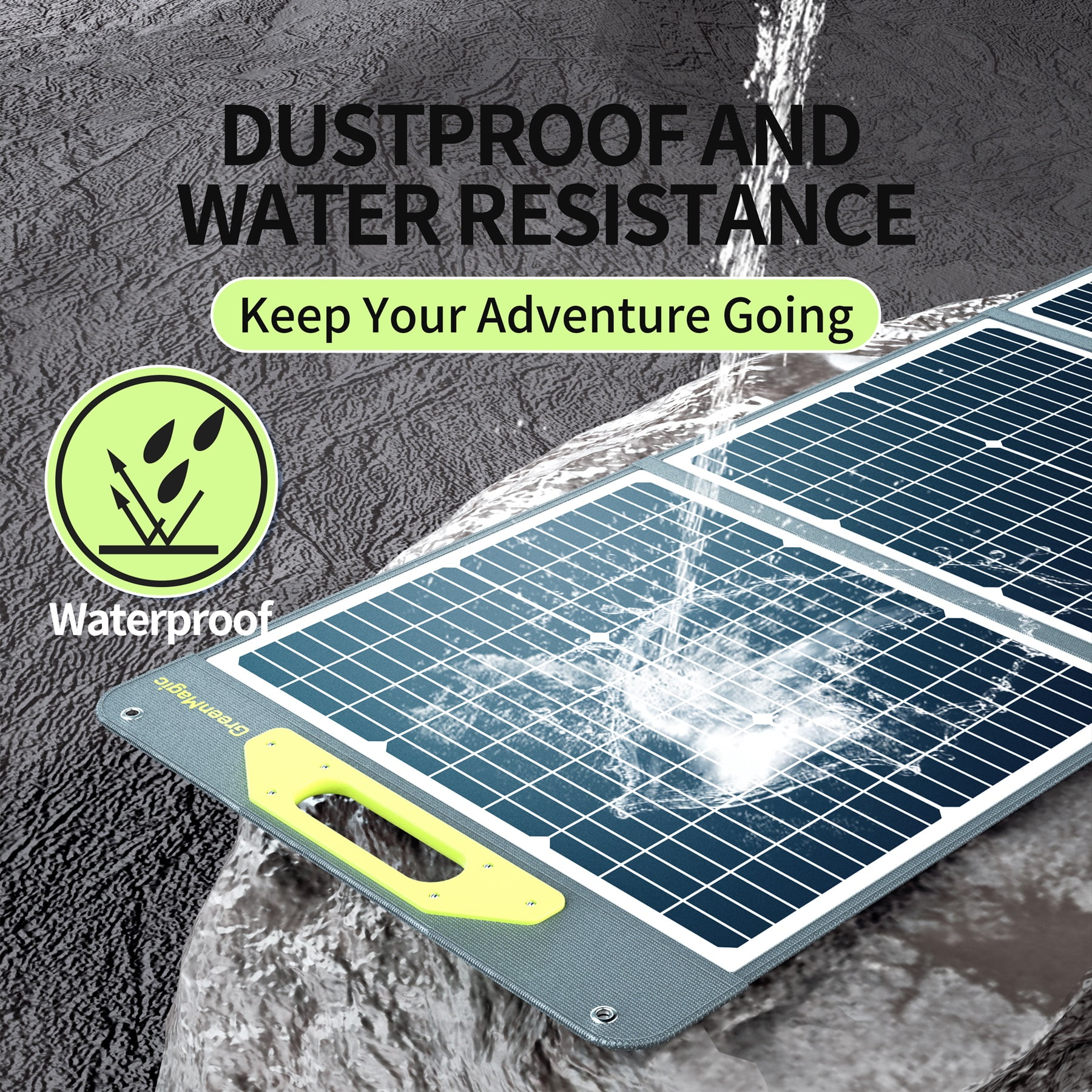GREENMAGIC Solar Panel 120 Watt Fast Charging Waterproof for Smartwatches, Phones, Powerbank, Tablets, Laptops, Cameras, Game Consoles etc