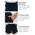 thumbnail image 4 of Chiclily Women's Shorts High Waist Drawstring Shorts Summer Loose Beach Shorts with Pockets, Navy Blue M, 4 of 7