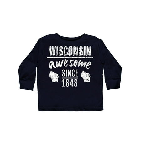 

Inktastic Wisconsin Awesome Since 1848 Gift Toddler Boy or Toddler Girl Long Sleeve T-Shirt