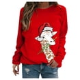 thumbnail image 2 of Fesfesfes Ugly Xmas Sweater Womens Casual Long Sleeve Tops Christmas Print Pullover Sweatshirt Blouse Top Sale Clearance, 2 of 5