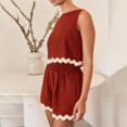 thumbnail image 4 of MuXiKeJi Clothes Womens Waffle Knit 2 Piece Short Sets Cap Sleeve Summer 2026 Matching Lounge Outfits Travel Beach Vacation Sweatsuit, 4 of 9