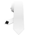 thumbnail image 1 of White Tie Premium Mens Slim Gabardine Matt Classic Skinny Necktie Solid Tuxedo White Color Corbatas (White, Slim 2.35"), 1 of 6
