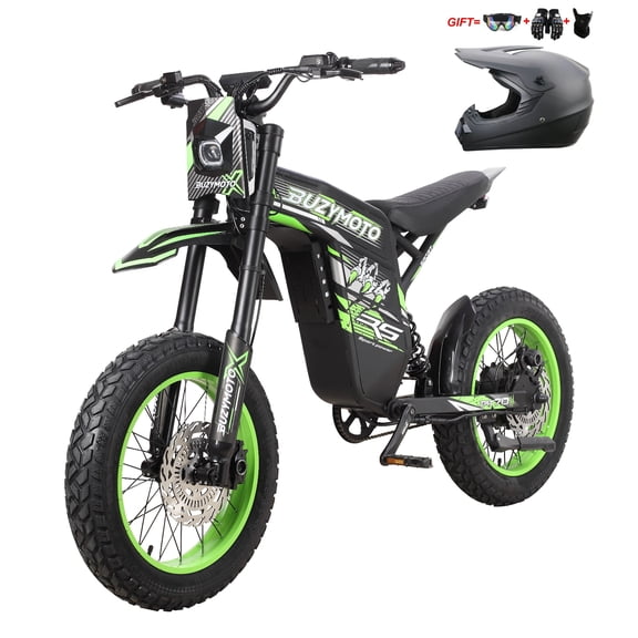 Buzymoto DAT70 Adult Electric Dirt Bike for Adults,6000W Motor,60V 30Ah Battery,53 MPH Top Speed,71 Miles Range,20x4 Fat Tire Off Road Electric Motorcycle