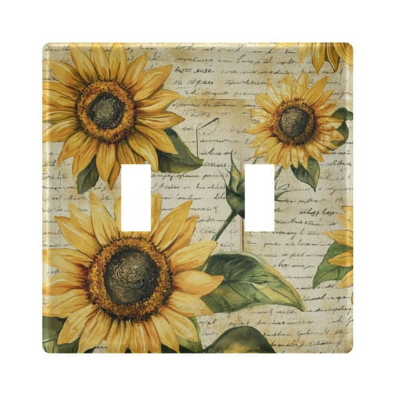 Vintage Sunflowers Decorative Light Switch Plates Switch Cover Decorative Wall Plates Ideal for Living Room Kitchen Bedroom and Study