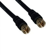 Kentek 12 Feet FT RG-59 RG59 F-type Screw on RF Gold Plated Cord Wire Connector Coaxial 75 ohm Digital Cable Satellite TV VCR Black RG59U