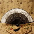 thumbnail image 2 of Silk Black Leques Japoneses Ladies Bambú Plegable Mano Fans Personalizada Fan de la decoración de la Boda Vieja, 2 of 7