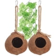 thumbnail image 1 of EeaseMX 4 piezas de cáscara de coco, nido pequeño para mascotas, casa para reptiles, casa para mascotas de cáscara de coco, 1 of 7