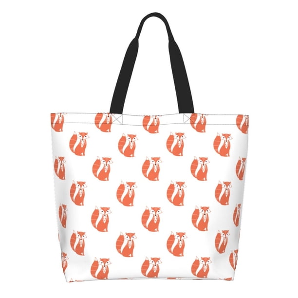 Easygdp Orange Fox Bolsas Tote para Mujer, Bolsos de Hombro para Viaje, Bolsos de Mano de Gran Capacidad para Compras y Trabajo