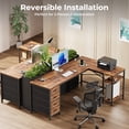 thumbnail image 4 of 63 Inch L-Shaped Desk with Fabric Drawers, Reversible Home Office & Gaming Desk with Power Outlets, USB-C, and Adjustable Storage Shelves, 4 of 9