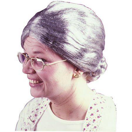 Granny Gray Wig Adult Halloween Accessory (Best Way To Put On A Wig)