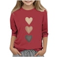 thumbnail image 1 of Haut/chemise Décontracté(E) pour Enfants à Col Rond, Manches Trois Quarts, Imprimé Love, 1 of 4