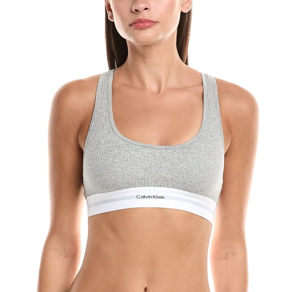 Calvin Klein womens Lightly Lined Bralette, s, Grey