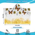 thumbnail image 2 of White Butterfly Flower Dot Pattern Hooded Bath Towel，50"x30" for Ages 3 To 12 Kids, Quick Dry Lightweight Soft Microfiber Hood Beach Towel Cover Up for Kids, 2 of 7