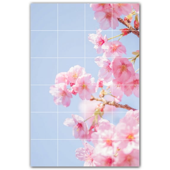 Picture-Tiles.com: Spring Ceramic Tile Wall Mural WAL500958-46M. 24"W x 36"H using (24) 6" x 6" Ceramic Tiles-Satin Finish